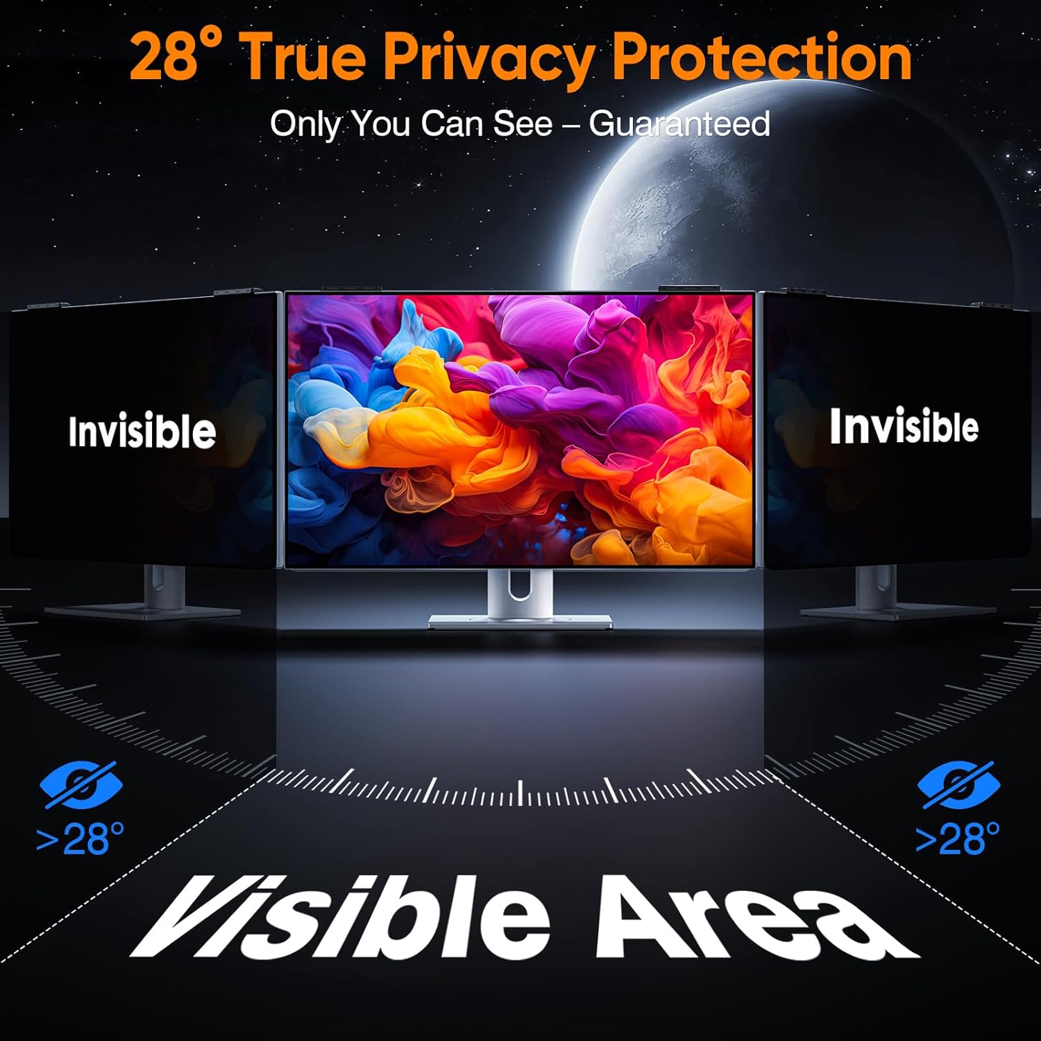 Privacy Screen for Computer Monitor 24 Inch, Anti-Blue Light Screen Protector for Eye Health, Hanging Type, Computer Screen Privacy Shield for Desktop Monitor, Suitable for Office or Home Use