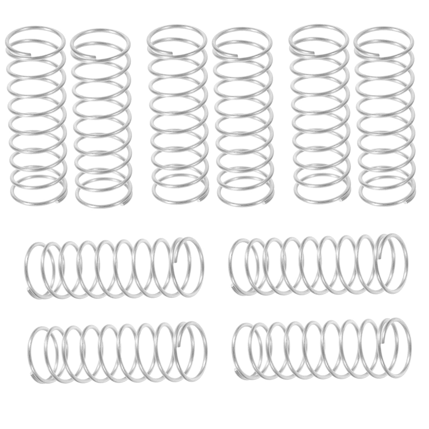 SOLUSTRE 10pcs Stainless Steel Compression Springs Kit Heavy Duty Springs for Crafts Shock Absorption Rebound and Easy Installation for Home Repairs and Mechanical Projects