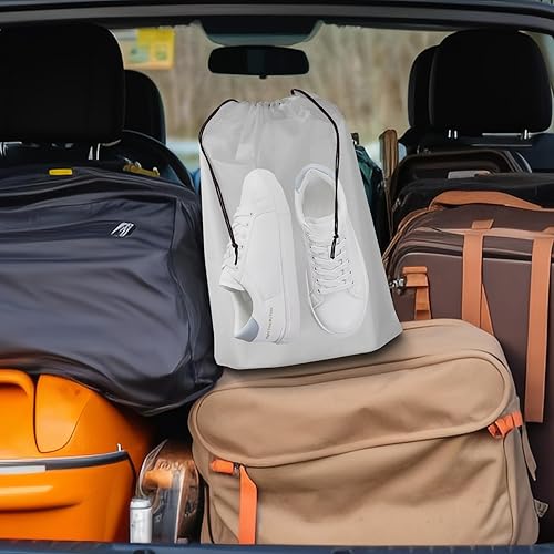 Miniatura 6 de Riuog Bolsas de zapatos transparentes con cuerda, bolsa de almacenamiento transparente portátil, para organizar zapatos grandes y transparentes,