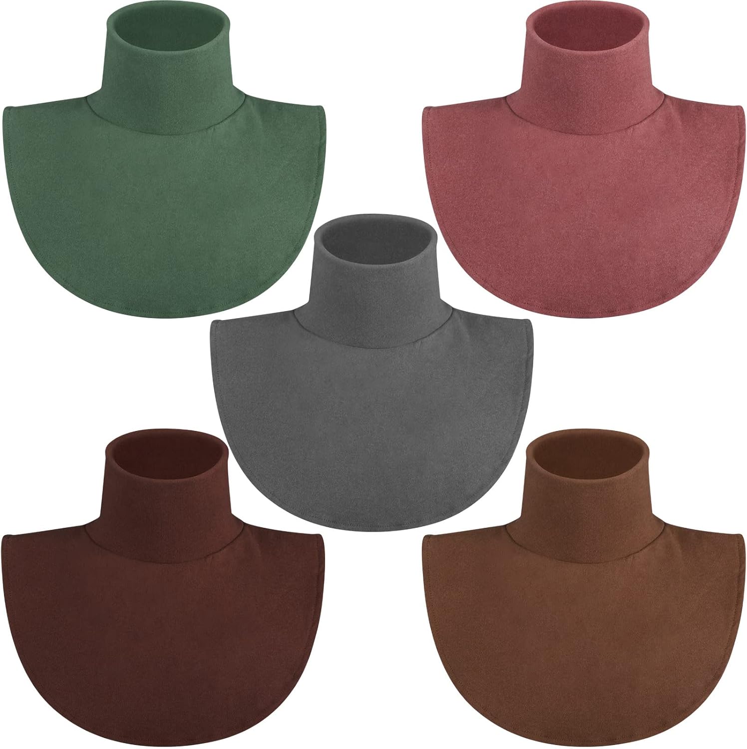 5 Pieces Fake Turtleneck Dickey Collars Women Half Top Mock Collar Neck Wear in Sweater Hoodie High Neck Mock Collar
