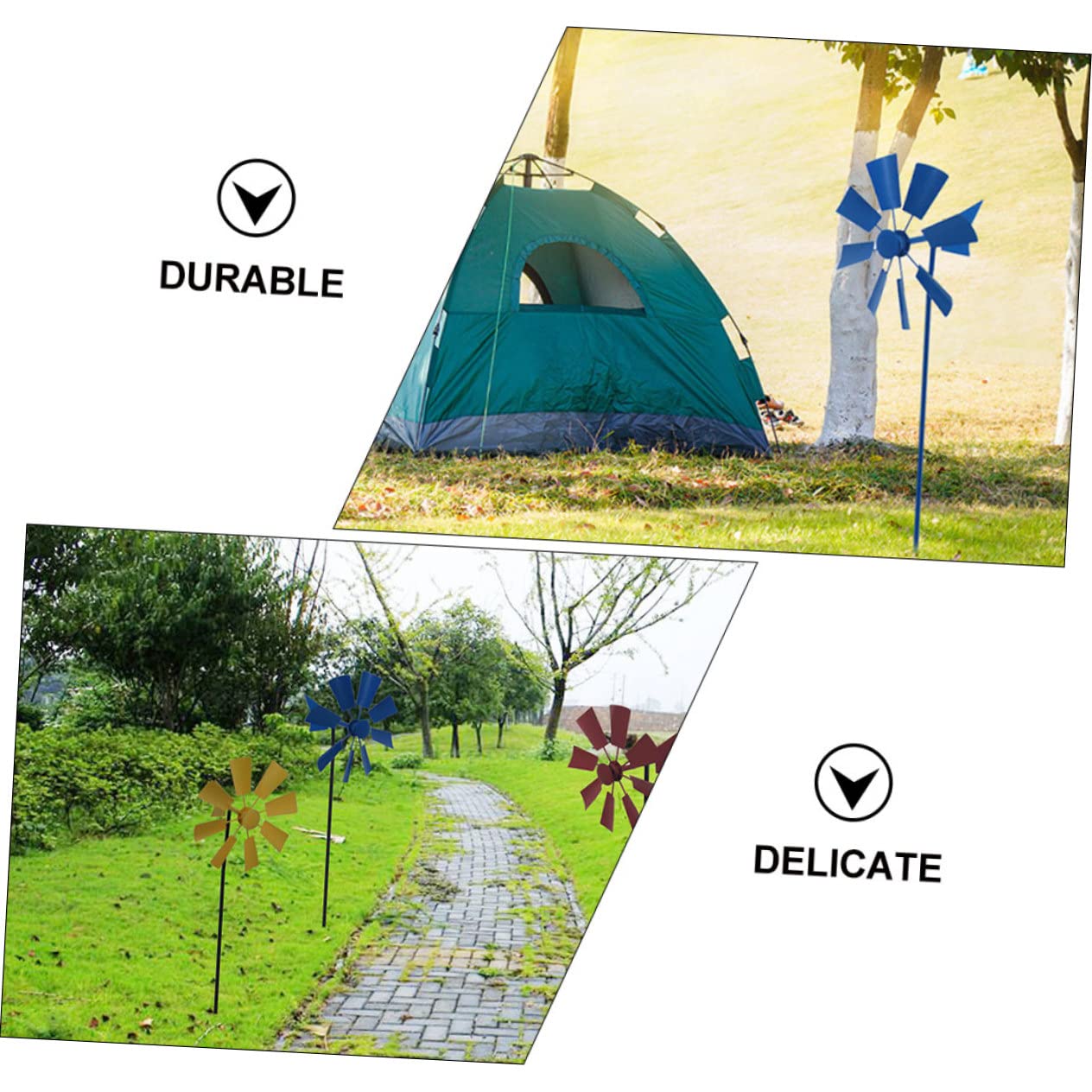 VICASKY 3stücke Garten Windmühle Aus Metall Windräder Für Garten Windmühle Für Außenbereich Filigranes Design Farbenfrohe Dekoration Für Haus Und