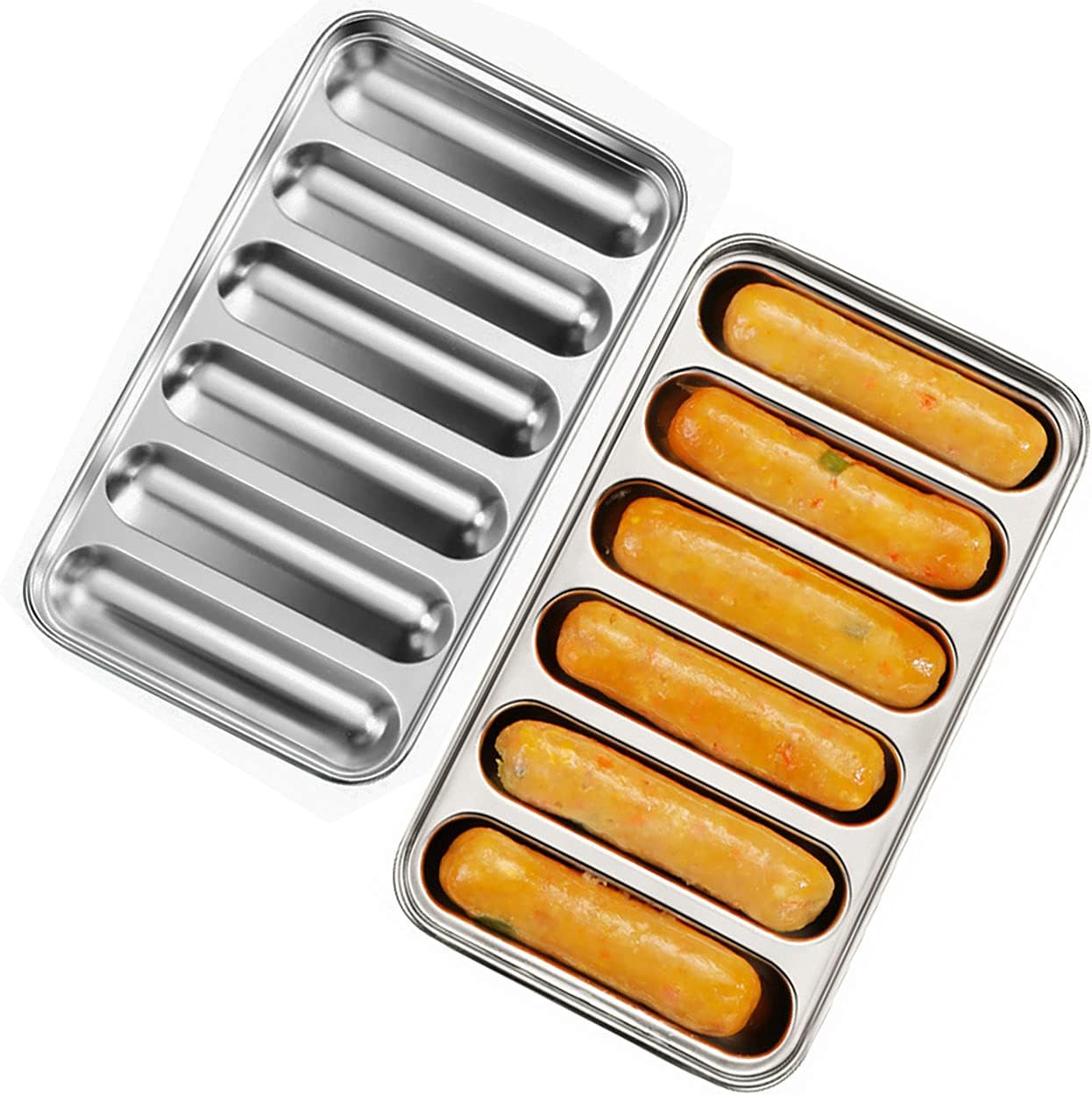 Stainless steel Sausage Mold 6 Cavity for Homemade Hot Dogs