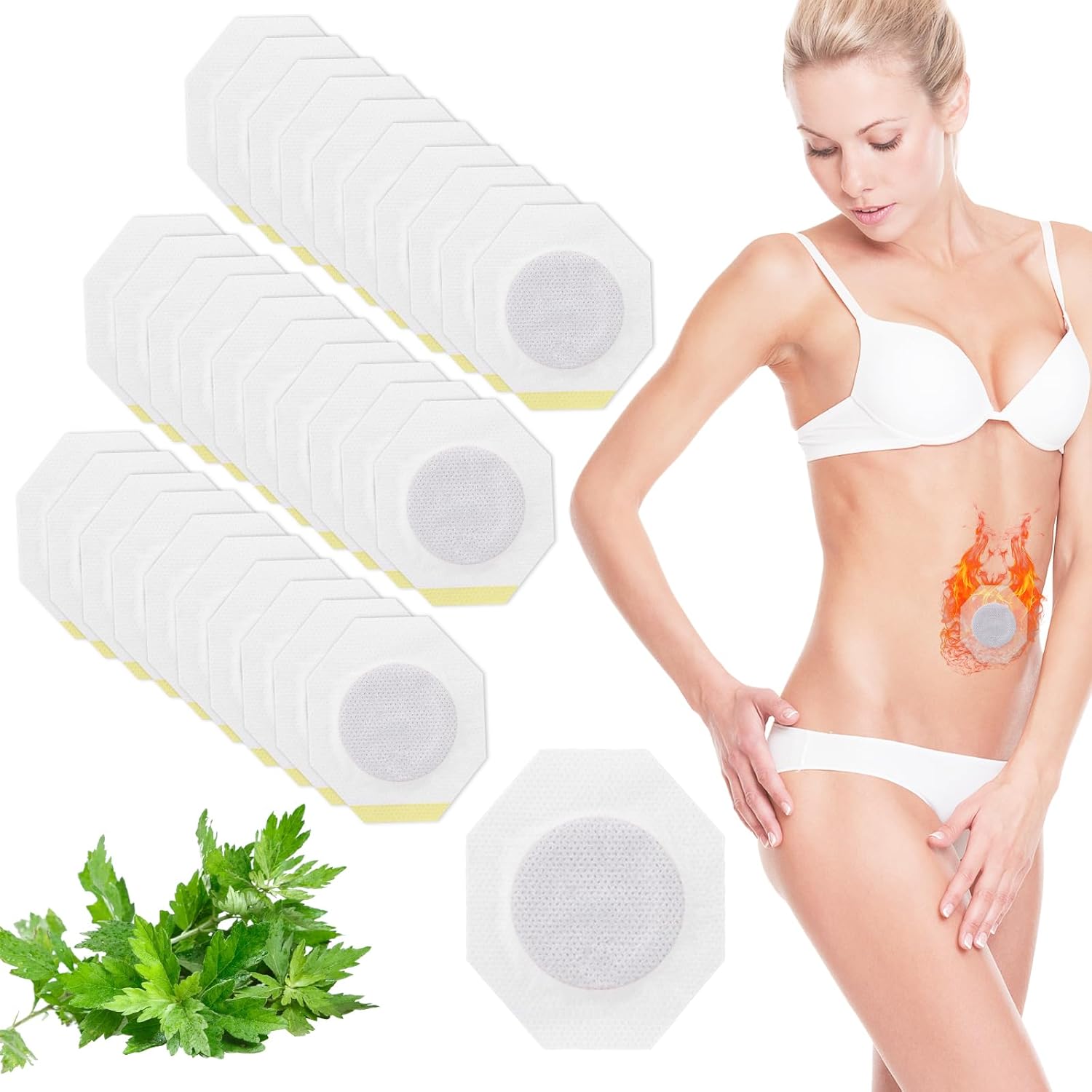30 PCS Slimming Patches, Herbal Weight Loss Patch for Belly Fat, Waist and Body Shaping, Fat Burning, Appetite Suppressant, Quick Slimming, Non-Irritating, Natural Detox