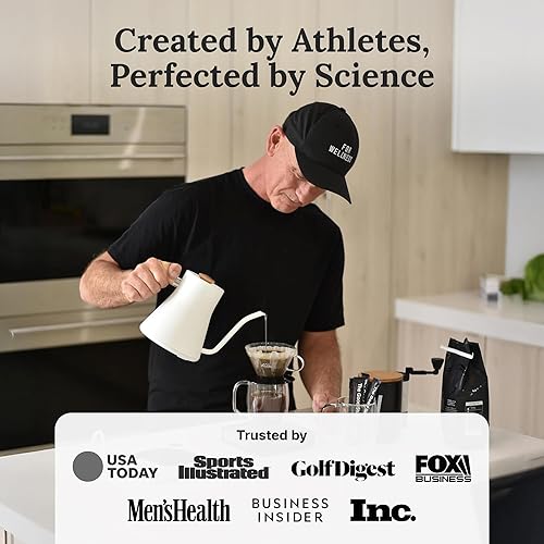 Miniatura 5 de For Wellness Café orgánico de grano entero arábica (12 onzas, tostado oscuro) combina con The Good Stuff para sobrecargar tu café