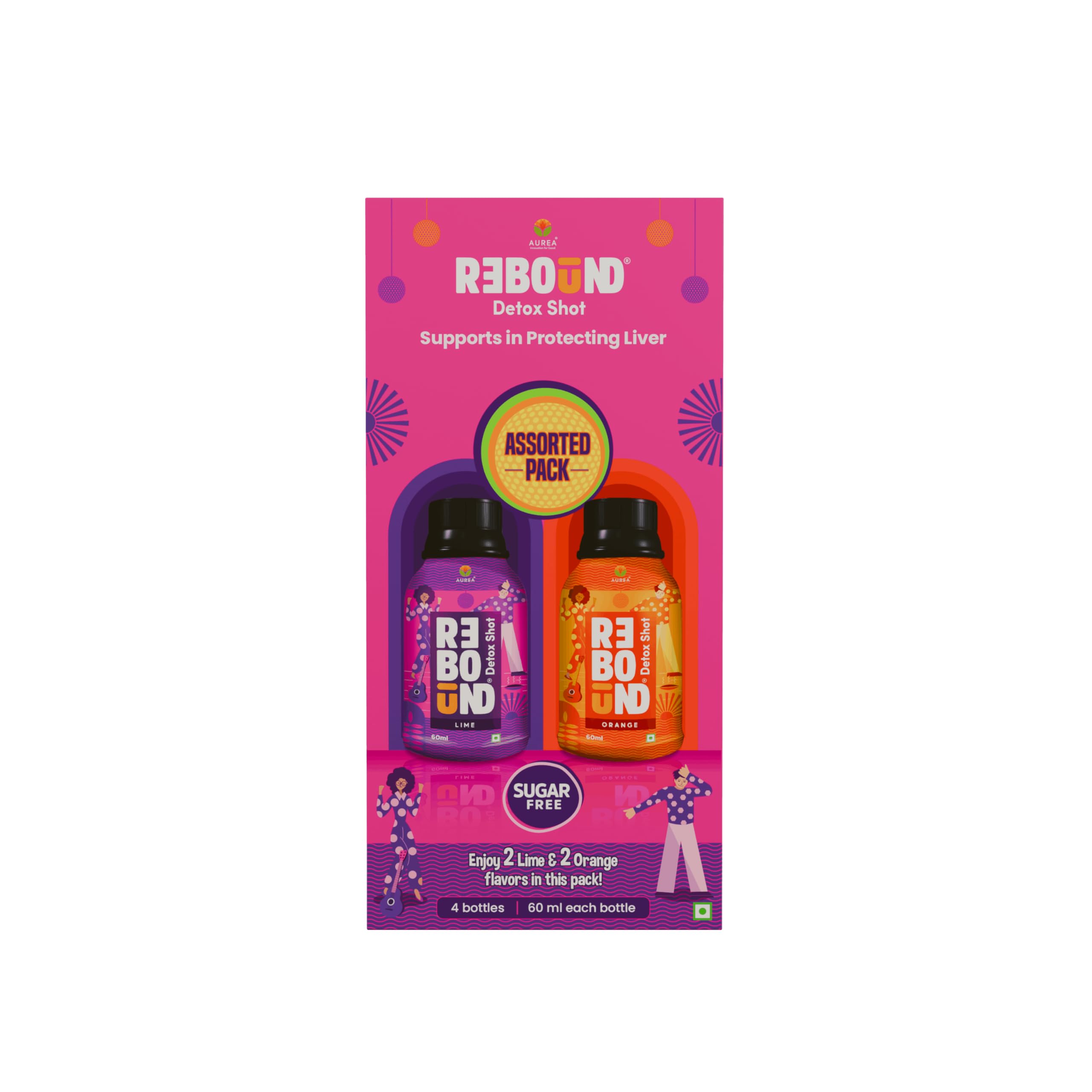 Rebound Detox Shot - Assorted Pack of 04 (Lime and Orange) Zero Sugar & Added Magnesium-image-12