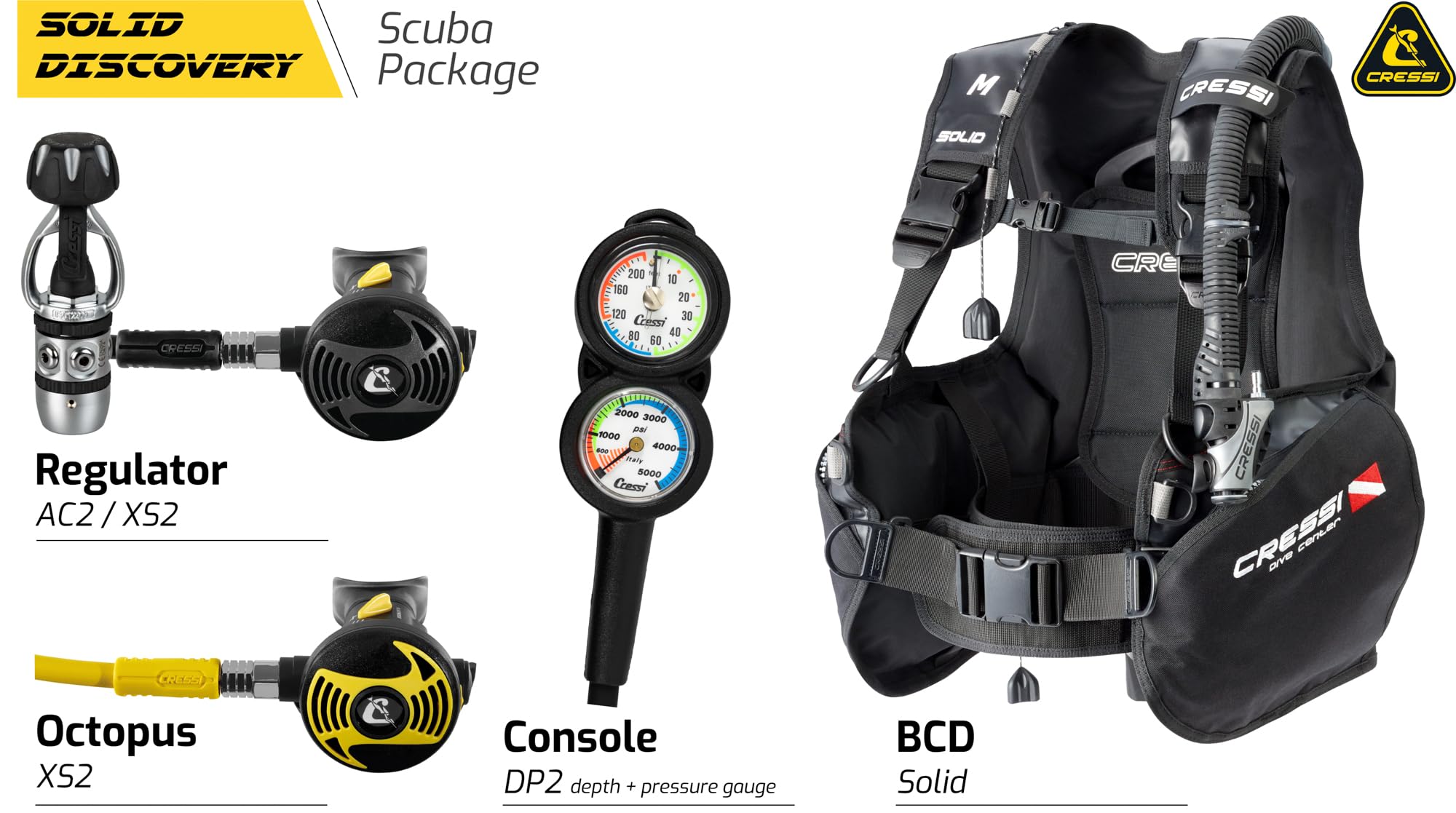 Amazon.com : Cressi Solid Discovery Scuba Package Scuba Sets, w