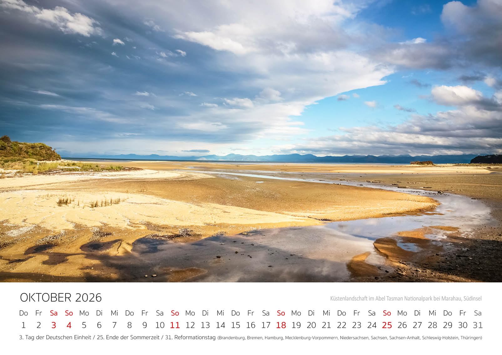 Edition Seidel Premium Kalender Neuseeland 2026 Format DIN A3 Wandkalender Wellington Pazifik Insel Nationalparks Christian Müringer