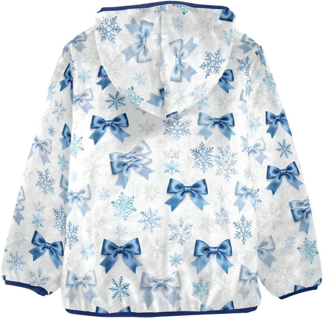 Blue Bows Snowflakes Hooded Fleece Jacket Toddler Outerwear Jackets Fall Baby Boys Clothes 3T