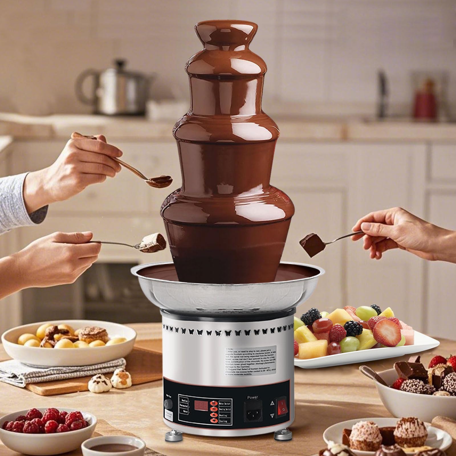 Fontaine à chocolat électrique à 4 niveaux pour fêtes et événements