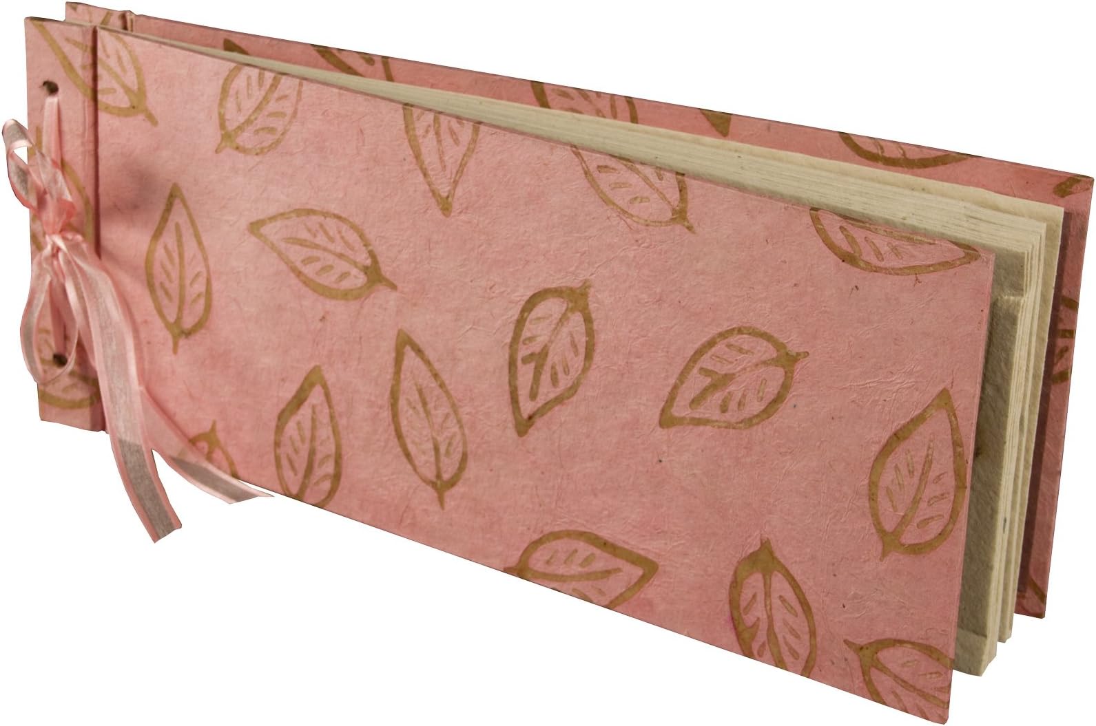 Anglesey Paper Company Unboxed Panoramic Photo Album-Batik Leaf Pink-Lokta