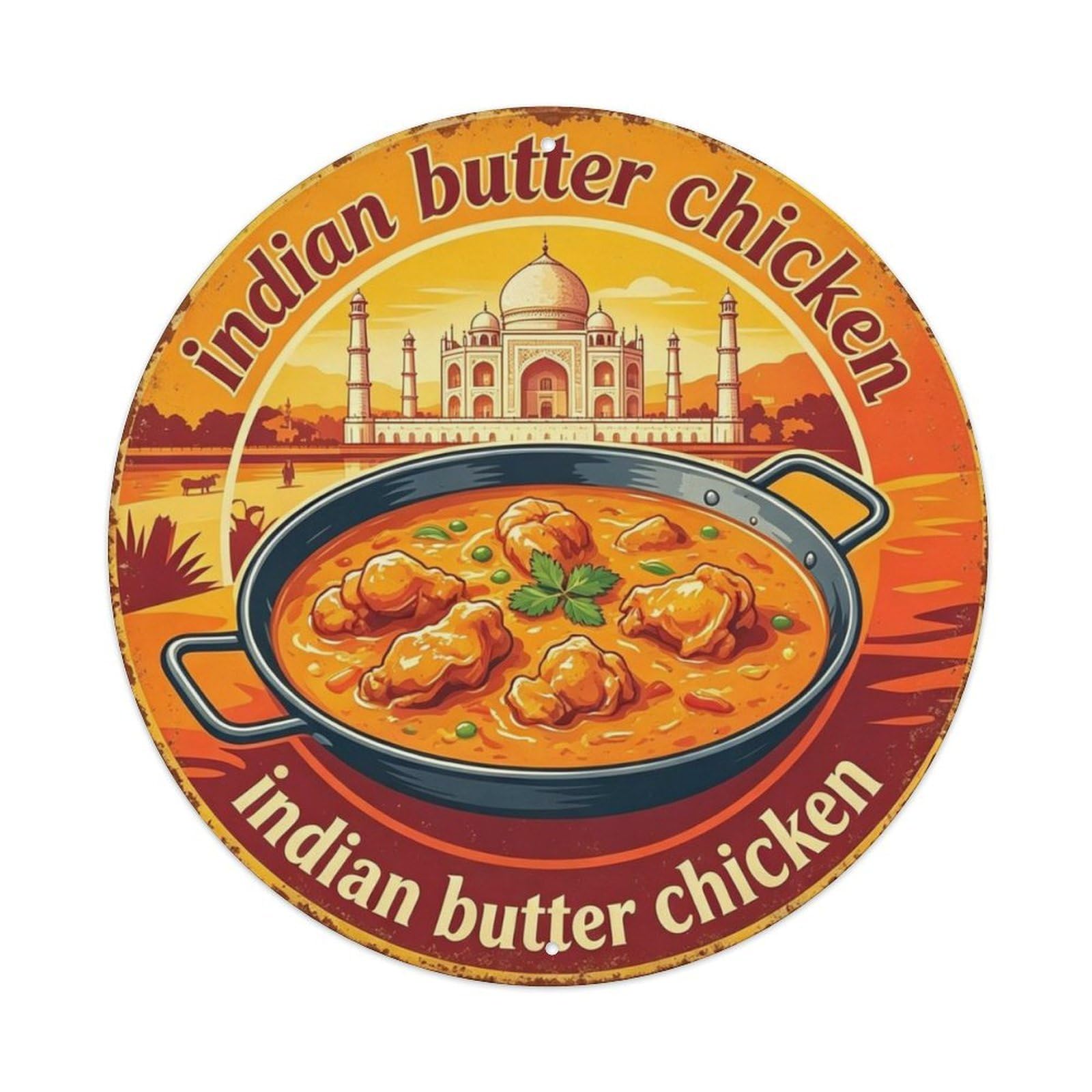 Indian Butter Chicken Metal Tin Sign Plaque