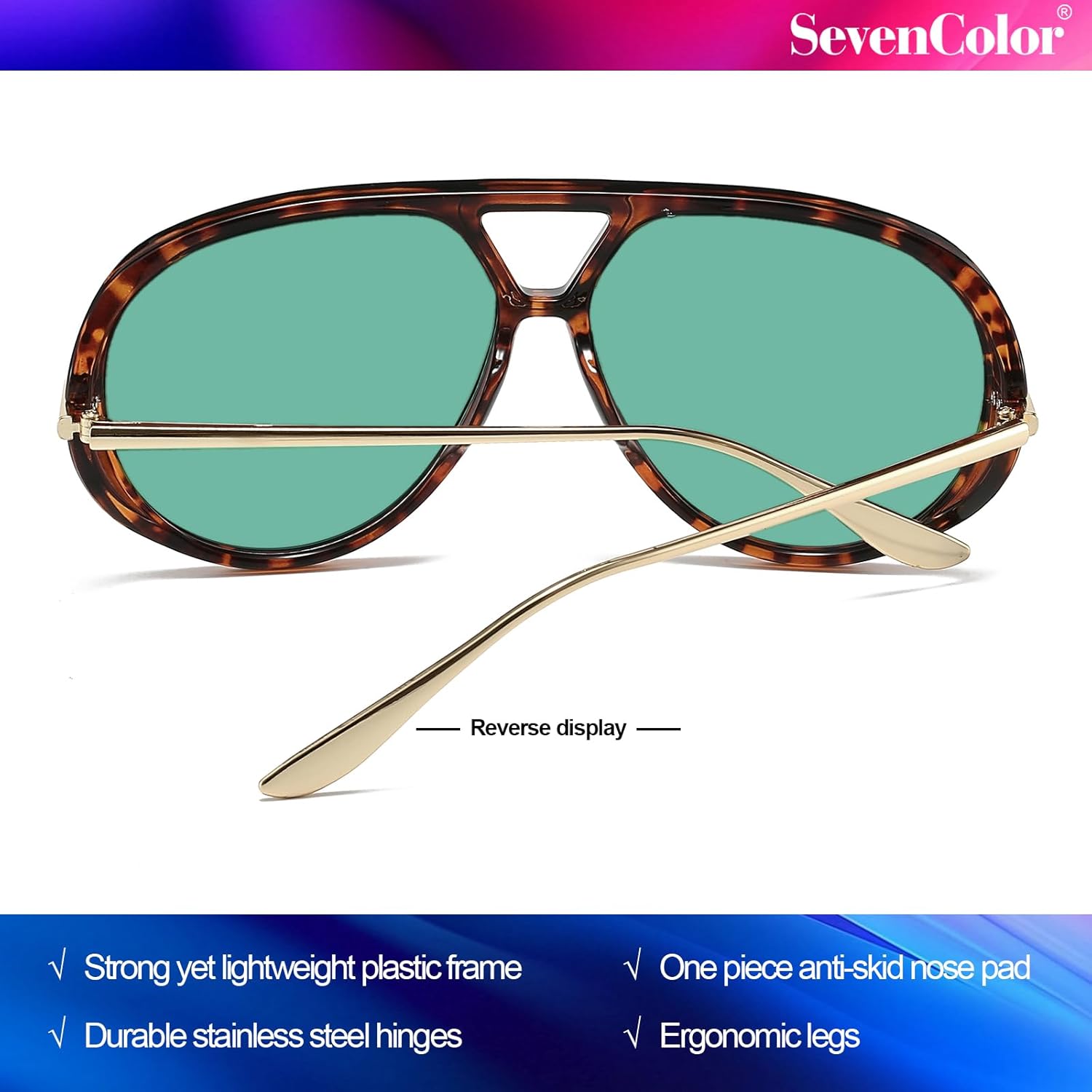 Trendy Oversized Aviator Sunglasses for Women Men Retro Big Round Shield Sun Glasses Vintage Shades - Image 5