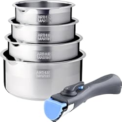 Bateria De Cocina Eco Arthur Martin - Batería de cocina de acero inoxidable 5 piezas - AM7457 CON MANGA DESMONTABLE