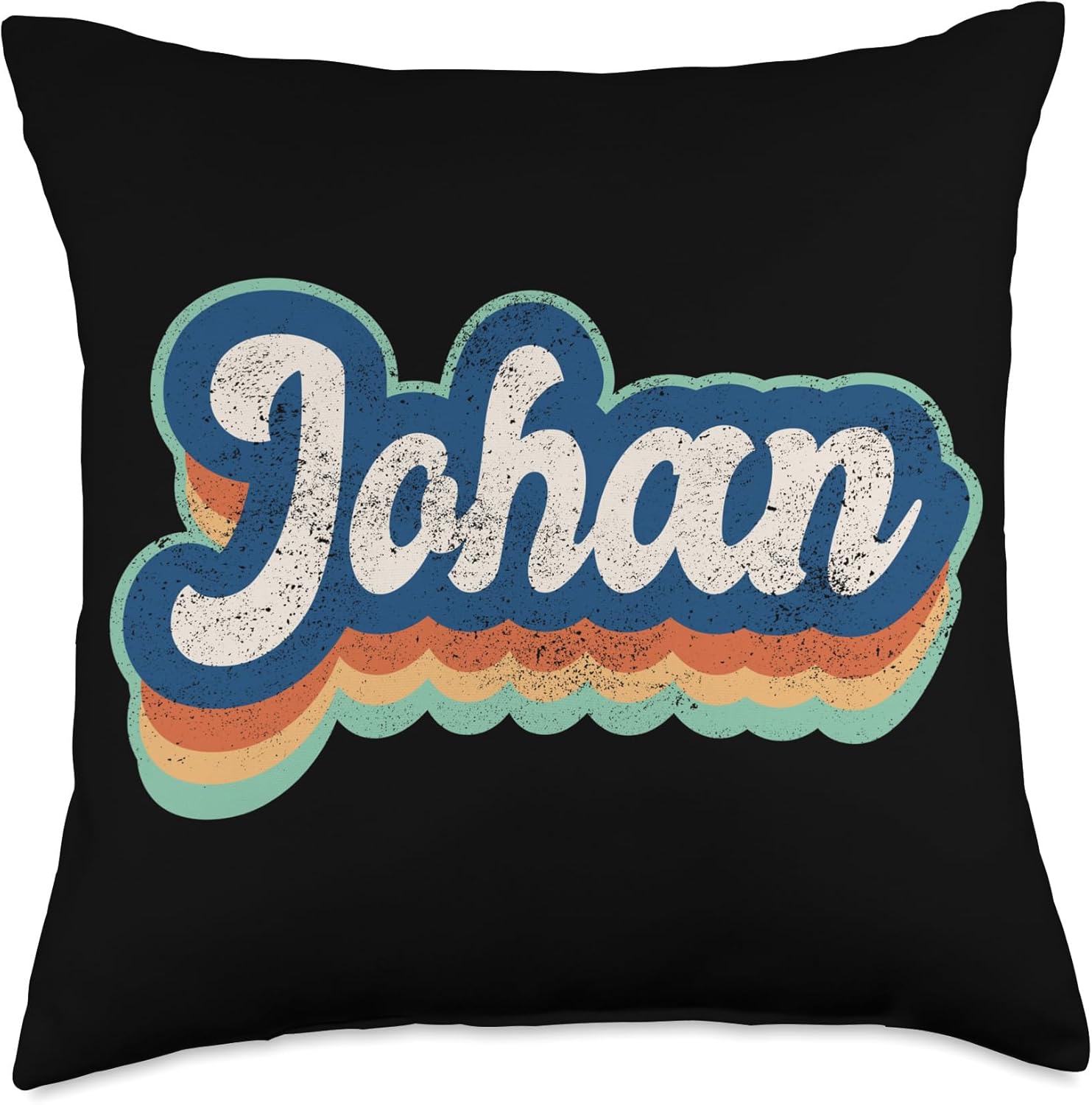 Johan First Name Boy Vintage Style 70s 80s Personalized Throw Pillow