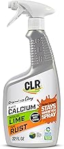 CLR Brands Calcium, Lime & Rust Remover with Cling, 22 oz. Spray Bottle, Adheres to Hard-to-Reach Surfaces, Blasts Calcium, Dissolves Lime Deposits, Zaps Stubborn Rust Stains and Hard Water Deposits