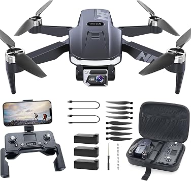 GPS Drone with 4K Camera for Adults, Foldable RC Quadcopter with 3 Batteries, Brushless Motors, Auto Return, Follow Me, Optical Flow, Under 249g for Beginners