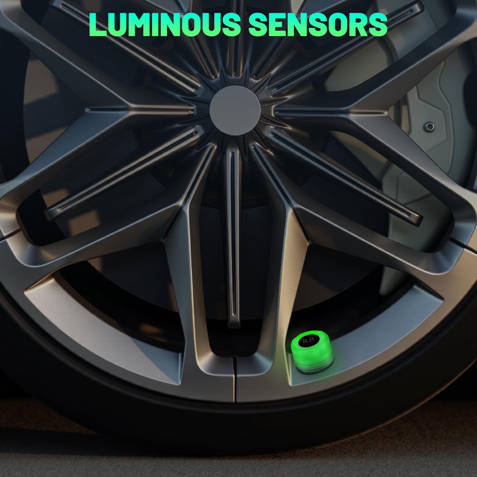 TPMS Sistema di controllo della pressione dei pneumatici 6 Bar, monitor della pressione dei pneumatici solare con sistema di allarme con 4 sensori illuminati per camion e camper