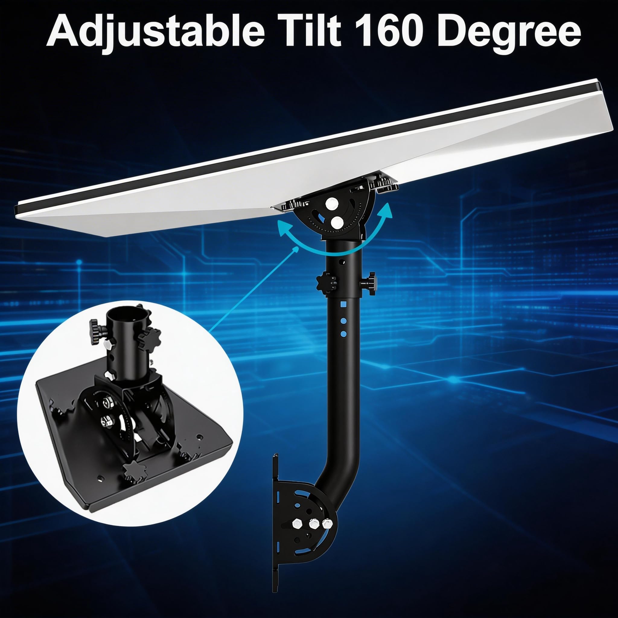 Stojak Starlink Gen 3/V3 z regulacją 360°, zestaw do montażu ściennego/dachowego z adapterem do rur, metalowy uchwyt kompatybilny ze standardową anteną Starlink, instalacja zewnętrzna