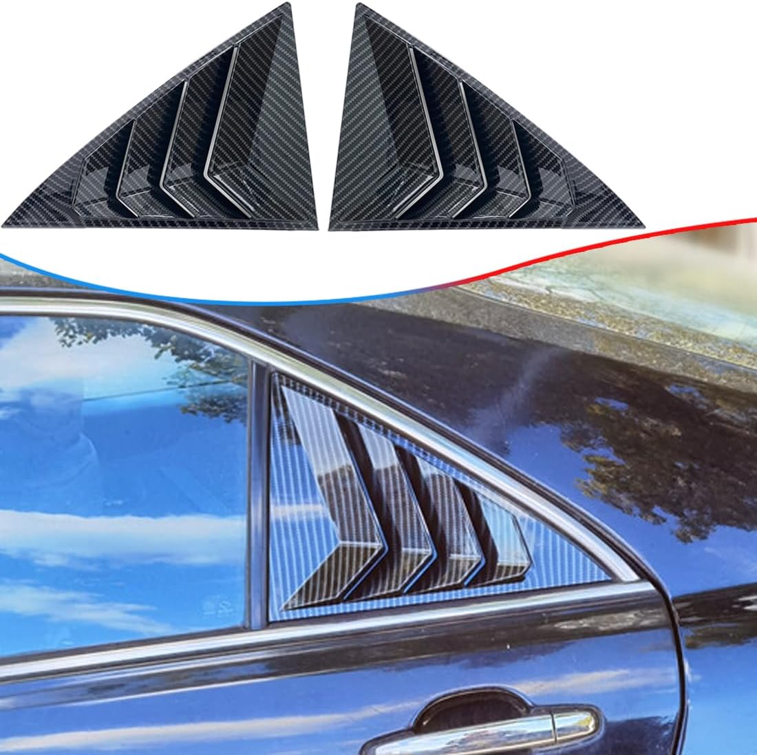 Window Louver 2Pcs Side Vent Window Louvers for 7TH Toyota Camry 2012 2013 2014 2015 2016 2017, ABS Print Sport Window Cover Decorative Covers, Exterior Trim Accessories - Carbon Fiber