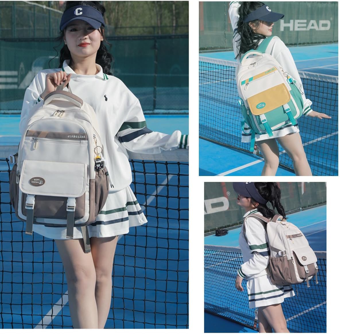 VIDOSCLA 3Pcs Teen Girls' Backpack Set Middle School Students Bookbag Outdoor Teen Boys Bookbag - Image 6