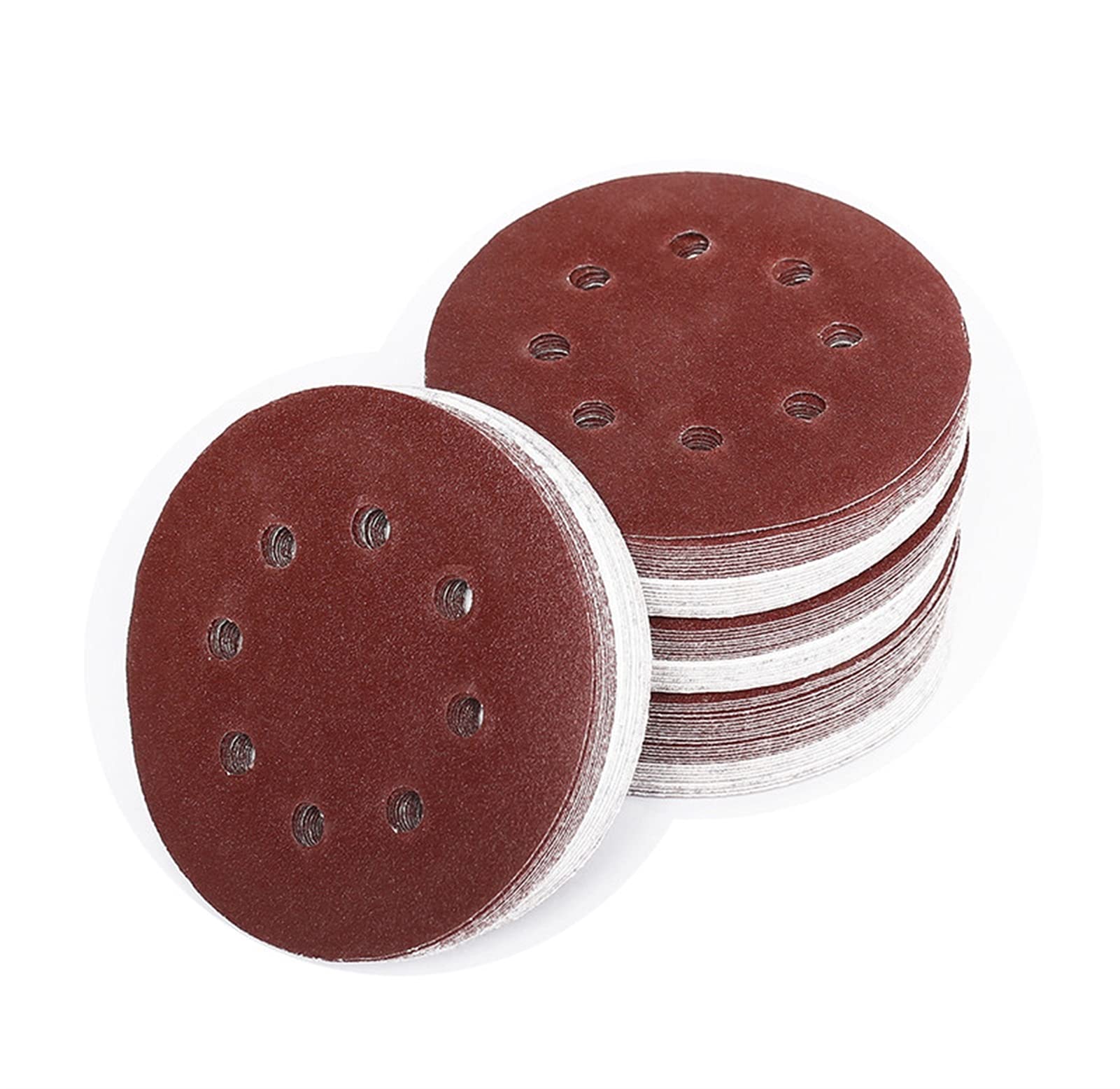 Carta vetrata in metallo in metallo 100 dischi di carta vetrata rotonda da 5 pollici da 12 pollici da 12 pollici Grit 40-2000, utilizzato per selezionare il gancio e loop dischi abrasivi della smerigl