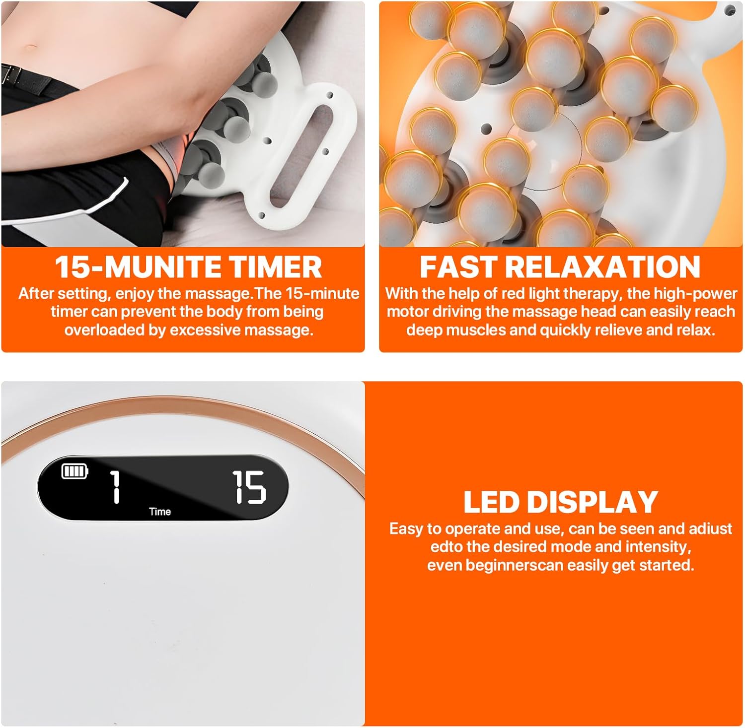 Mawuye 22 Head Massage Gun Deep Tissue Percussion Massager for Pain Relief