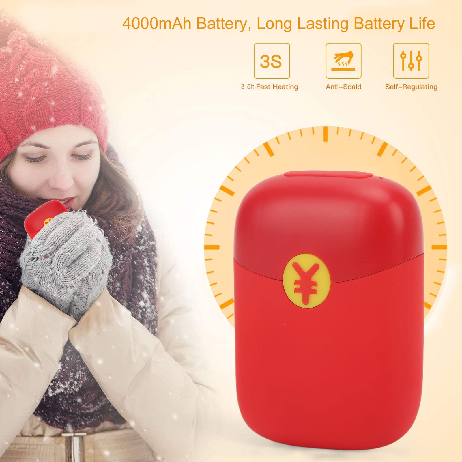 Chauffe-Mains électrique Portable à Poche chauffante Double Face, Fonctionnement simplifié