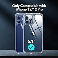Vista 2 de ESR Funda para iPhone 12/iPhone 12 Pro, protección de grado militar, esquinas de protección de aire a prueba de golpes, parte trasera resistente al