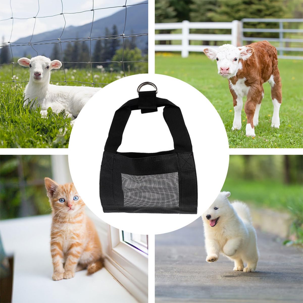 VANZACK Imbracatura per Pesatura Bestiame in Nylon 2 Pezzi Design Resistente e Sicuro per Piccoli Animali e Vitelli, Comoda e Facile da Usare