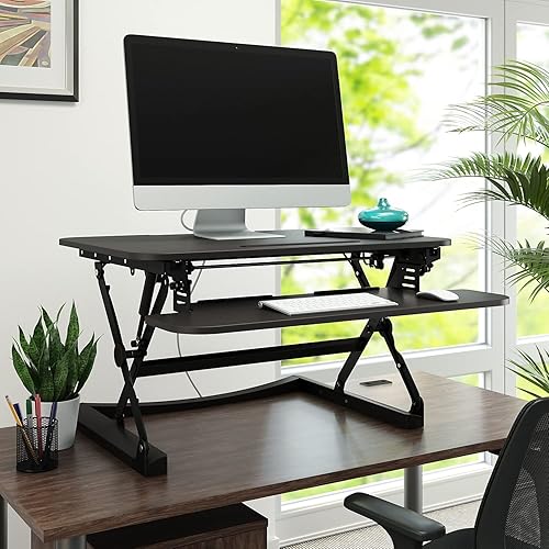 Miniatura 2 de Union & Scale Staples Flexfit - Elevador de escritorio ajustable de 35 pulgadas, negro, paquete de 2 (UN50710-CCVS)