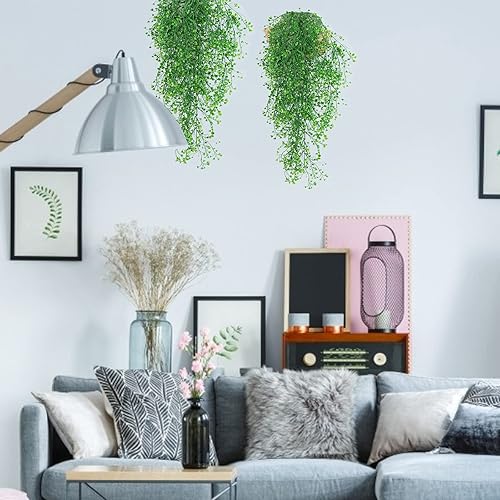 Miniatura 5 de RECUTMS Plantas colgantes artificiales de interior, plantas colgantes artificiales, vides colgantes artificiales, plantas de plástico para pared,