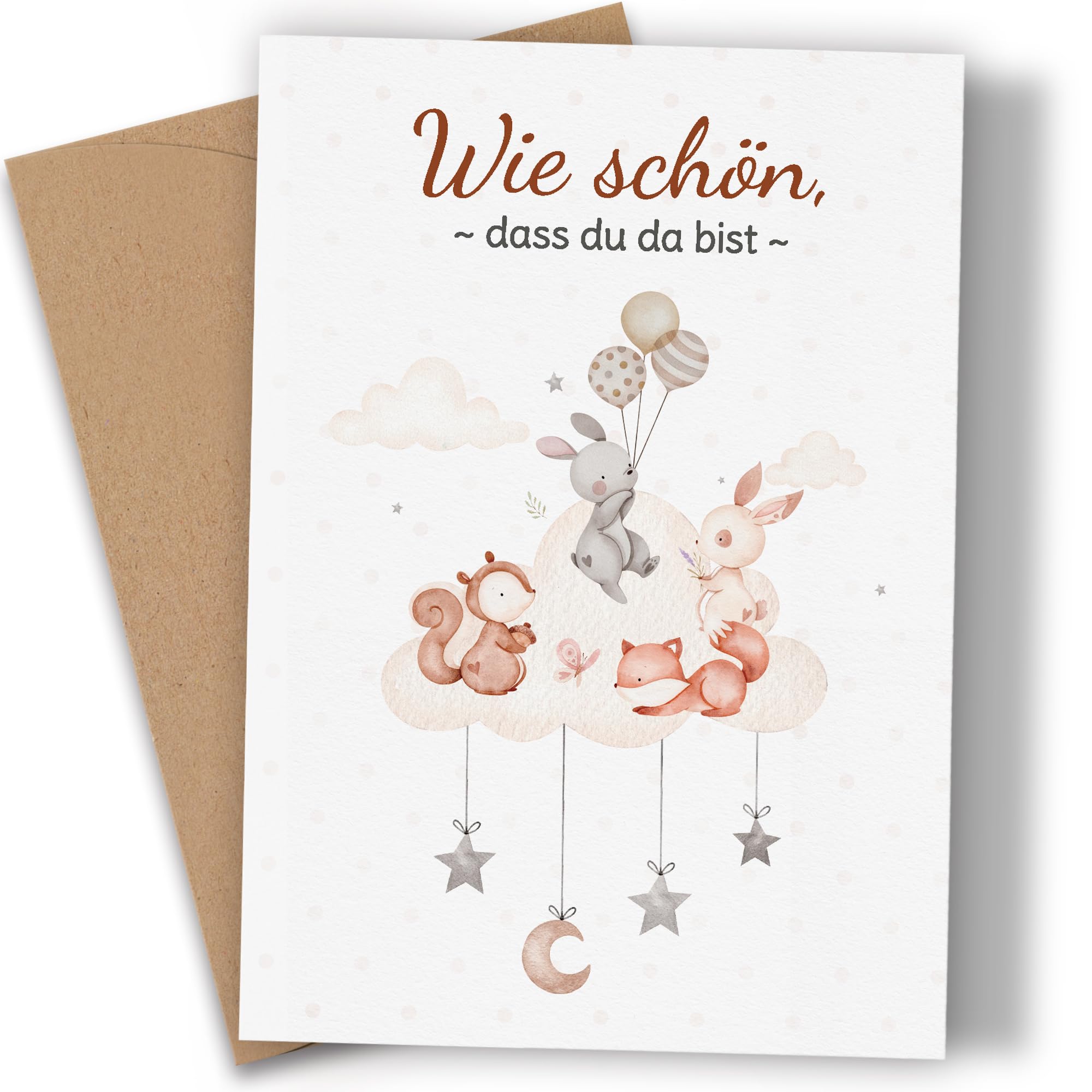 Karte zur Geburt - Premium Glückwunschkarte zur Geburt mit Umschlag ...