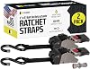 DC Cargo Bolt-on Auto Retractable Ratchet Straps - 2 Pack 1 Inch x 6 Ft - 600 lbs Break Strength - Retractable Ratchet Tie Down Straps for Boats, Jet Skis, Motorcycles, ATVs