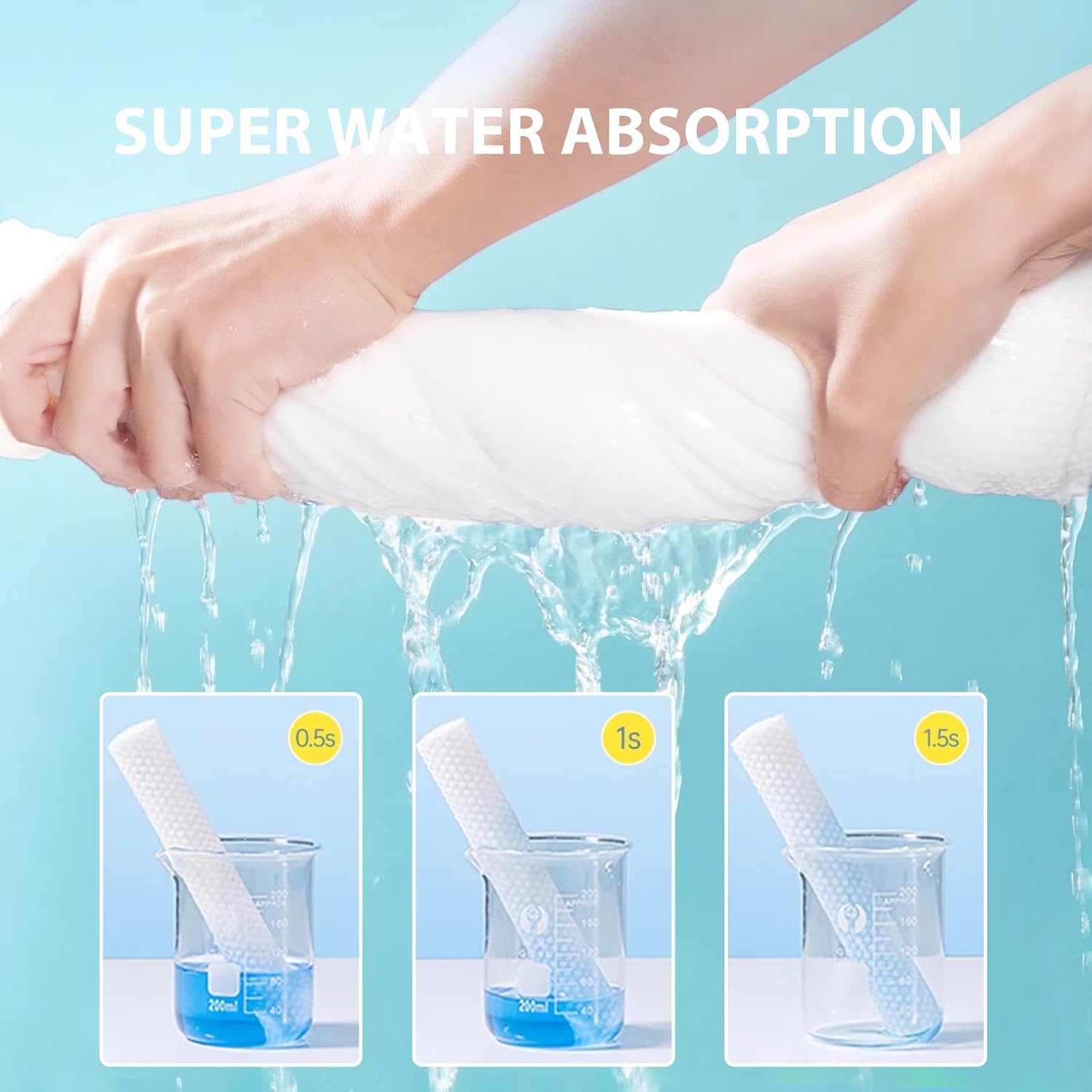 Compressed Towel Tablets Disposable Bath Towel 55’’x27.5’’ Larger Thicker Softer Reusable Towel for Camping Hotel Sports Beach Swimming Hiking Vacation 5 Pack