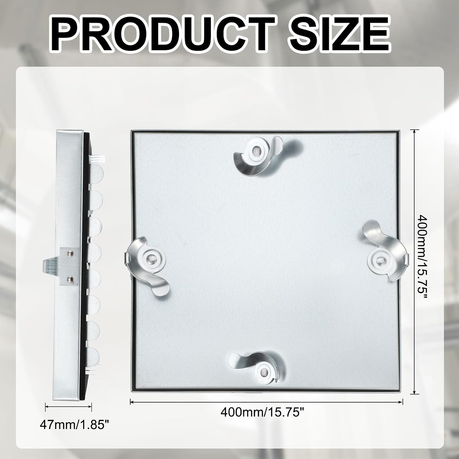 PATIKIL Galvanized Steel Access Panel, 16x16 Inch Insulated HVAC Duct Access Door with 2 Clasp Locks, Hinged Door and Rubber Gasket for Plumbing Electrical Box Cable Cover, Silver Tone