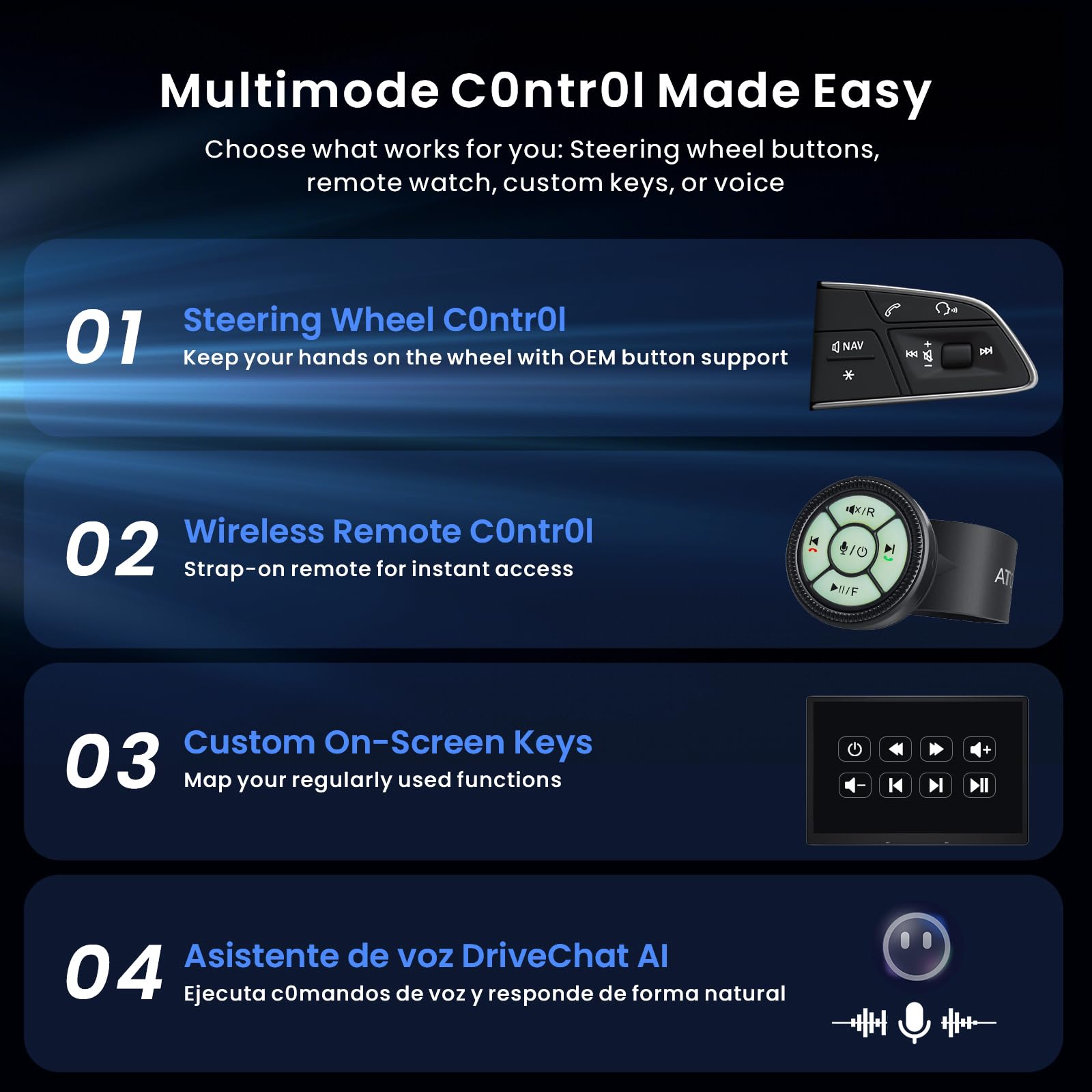 [12.95" QLED] Radio Android 1 DIN y 2 DIN, Agente de IA & Visión IA, Pantalla Flotante Coche, Alerta Golden Hour, 8G+128G, 4G LTE, CP y AA Inalámbricos, Salida óptica S/PDIF & Entrada HDMI, X10G129E