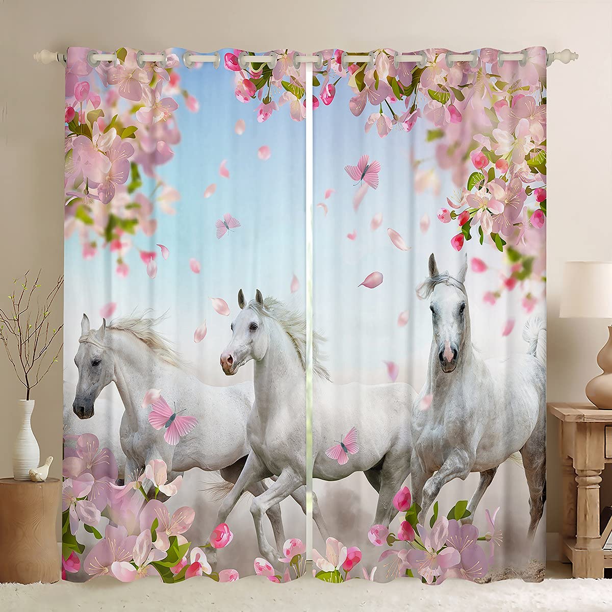 Rideaux occultants enfants avec motif cheval pour une chambre pleine de rêves