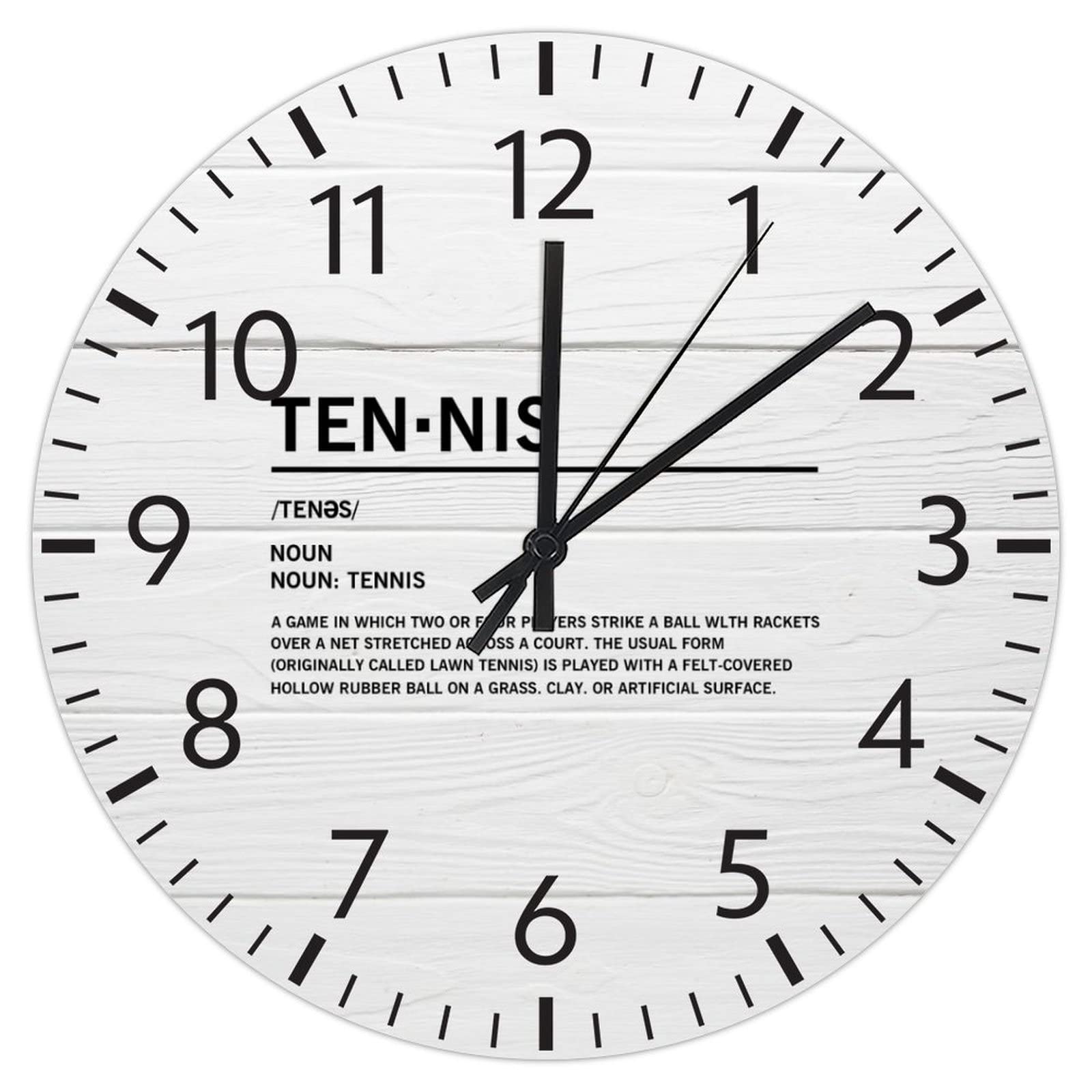 Horloge de tennis silencieuse en PVC pour éliminer le tic-tac du salon