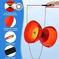 Vista 3 de Lenwen Juego de 3 diábolos chinos Yoyo, 5 rodamientos Pro Diábolos (5 pulgadas) con palos de mano y cuerdas de aleación de aluminio, juguete