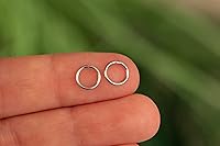 Vista 67 de Gold Hoop Earrings Silver Hoop Earrings - Hoop Earrings For Women Two Pcs Of Thin Gold Filled Sterling Silver Hoops, Helix Hoop, Tragus Ring