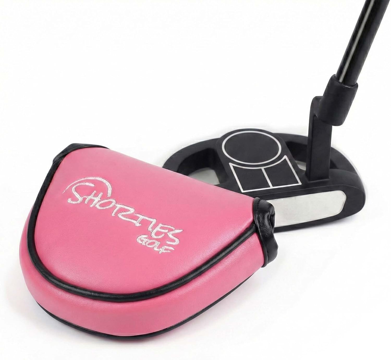 Shorties Golf Tot Kids Golf Club Set 38"-42" (Pink Right) with Magnetic Mallet Putter Cover | Driver, Hybrid, Irons, Putter & Stand Bag + Premium Protective Headcover Bundle