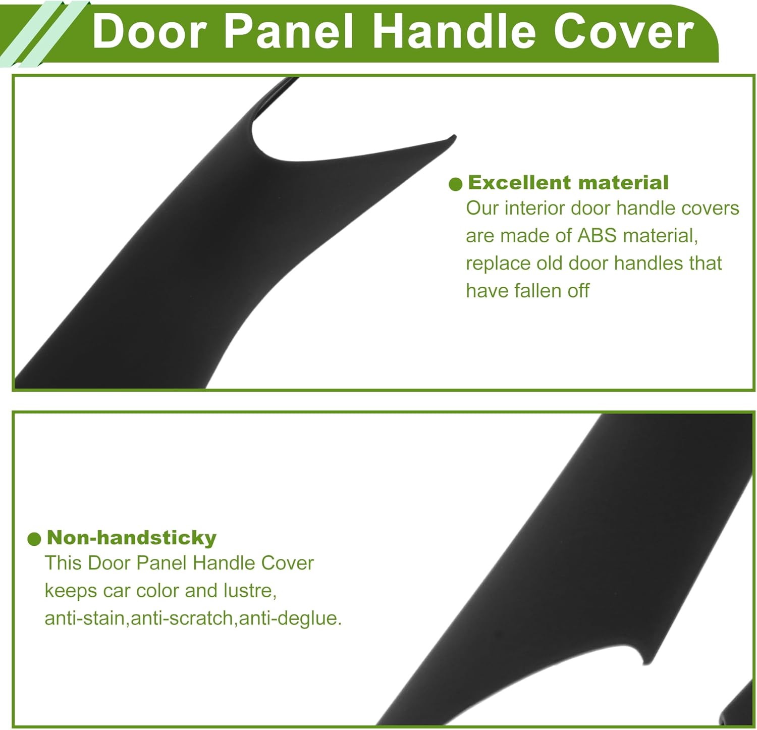 Door Panel Handle Pull Trim Cover for BMW 5 Series G30 G31 520i 530e 530i 540d 540i 550i 2017-2022 Black ABS 1 Pair
