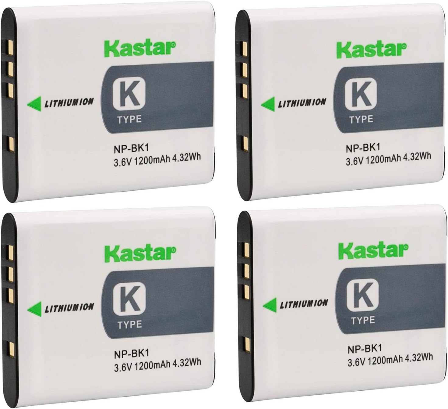 Kastar Battery (4-Pack) Replacement for Sony NP-BK1, BC-CSK, Bloggie MHS-CM5, MHS-PM5, Cyber-Shot DSC-S750, DSC-S780, DSC-S950, DSC-S980, DSC-W180, DSC-W190, DSC-W370, Webbie MHS-PM1 Camera