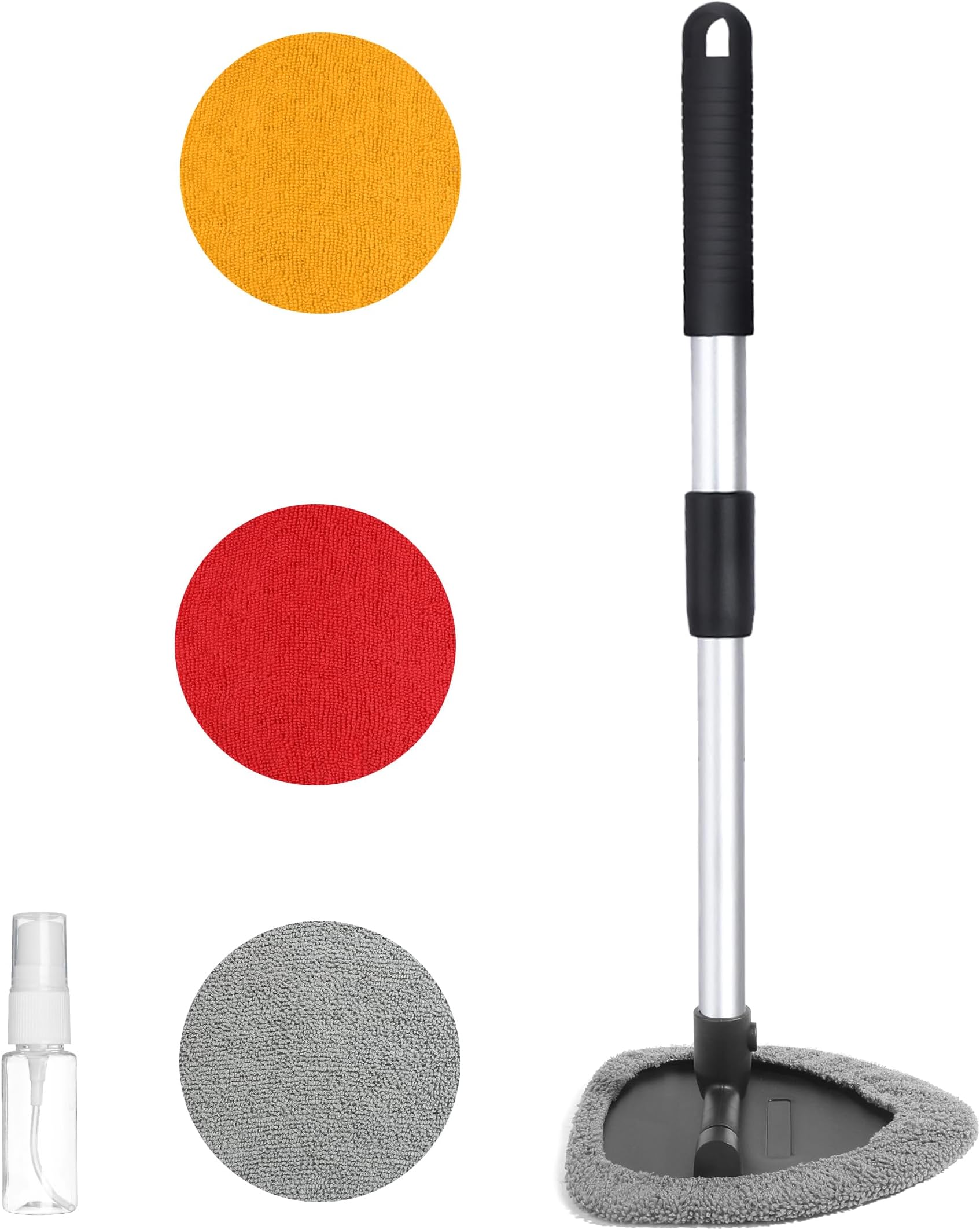 bylikeho Windshield Cleaner Inside,Car Window Cleaner,Car Cleanser Brush,Car Accessories Car Cleaning Supplies Tools,Car Cleaning Kit with Extendable Handle,Microfiber Cloth,Spray Bottle,Fits All Cars