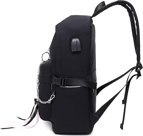 Miniatura 4 de Joymoze Juego de mochila para laptop con bolsa de almuerzo y monedero para lápices, cadena negra