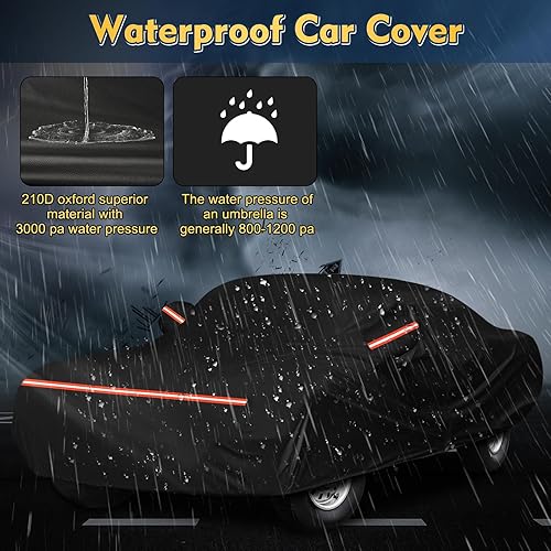 Miniatura 53 de Funda impermeable para Dodge Charger para todo tipo de clima, funda de automóvil de 6 capas impermeable para todo tipo de clima, 210T, resistente al