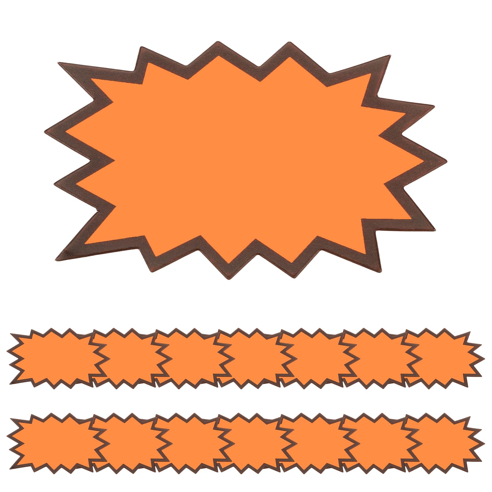 PATIKIL 160Pcs Burst Labels, 5 x 3 Fluorescent Neon Signs Price Tags Stickers Large Sale Sticker for Retail Store Market Business Garage Sale, Orange