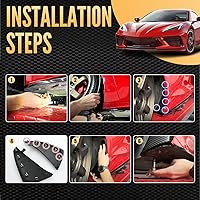 Vista 2 de 4 aletas de barro delanteras y traseras, patrón de fibra de carbono, protectores contra salpicaduras, guardabarros de roca para Corvette C8 Stingary