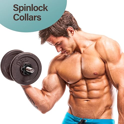 Miniatura 7 de Prasacco 6 collares Spinlock, pinzas antideslizantes de 1 pulgada, mancuernas hexagonales, con bloqueo giratorio, abrazaderas de tornillo para