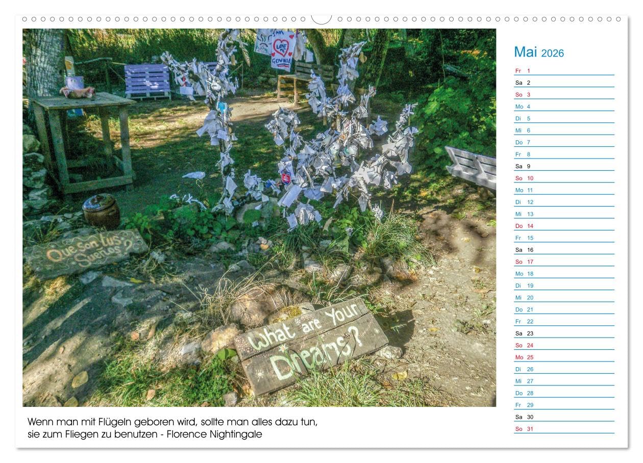 Mein Weg nach Santiago de Compostela mit Zitaten (hochwertiger Premium Wandkalender 2026 DIN A2 quer), Kunstdruck in Hochglanz: Mit diesem Kalender ... de Compostela wandern. (CALVENDO Orte)
